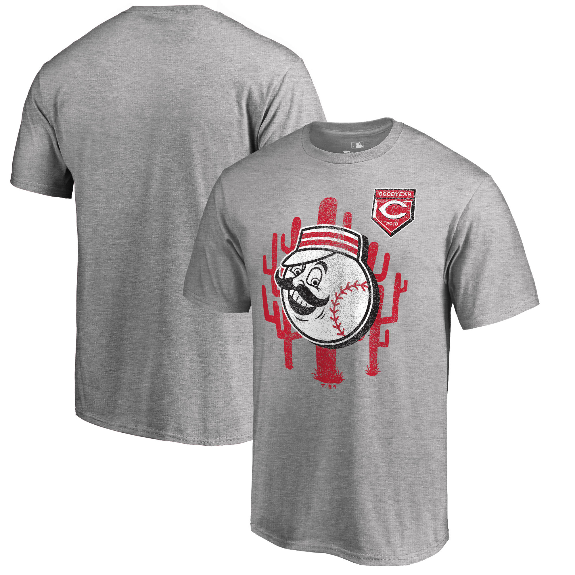 Men's Cincinnati Reds Fanatics Branded 2018 MLB Spring Training Vintage T-Shirt – Heather Gray